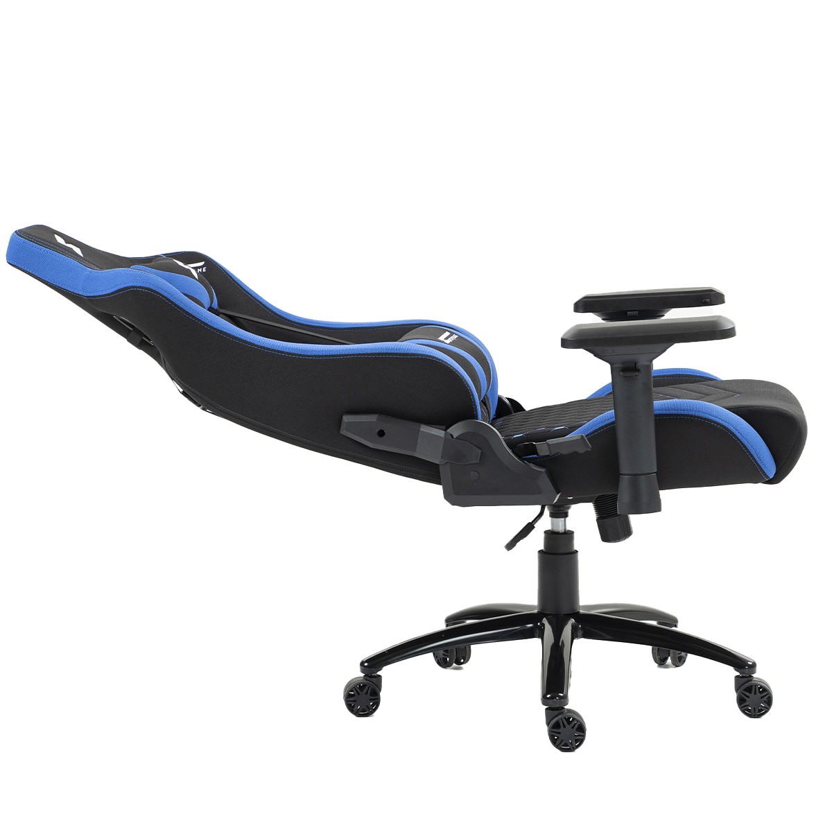 Cadeira Gamer SuperFrame Cleric, Reclinável, 4D, Tecido, Preta e Azul, SF-CH-CRR4DBBF
