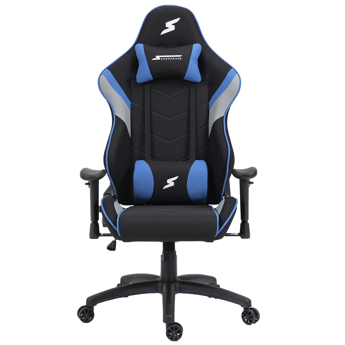 Cadeira Gamer SuperFrame Dragster, Reclinável, Tecido, Preto, Azul e Branco
