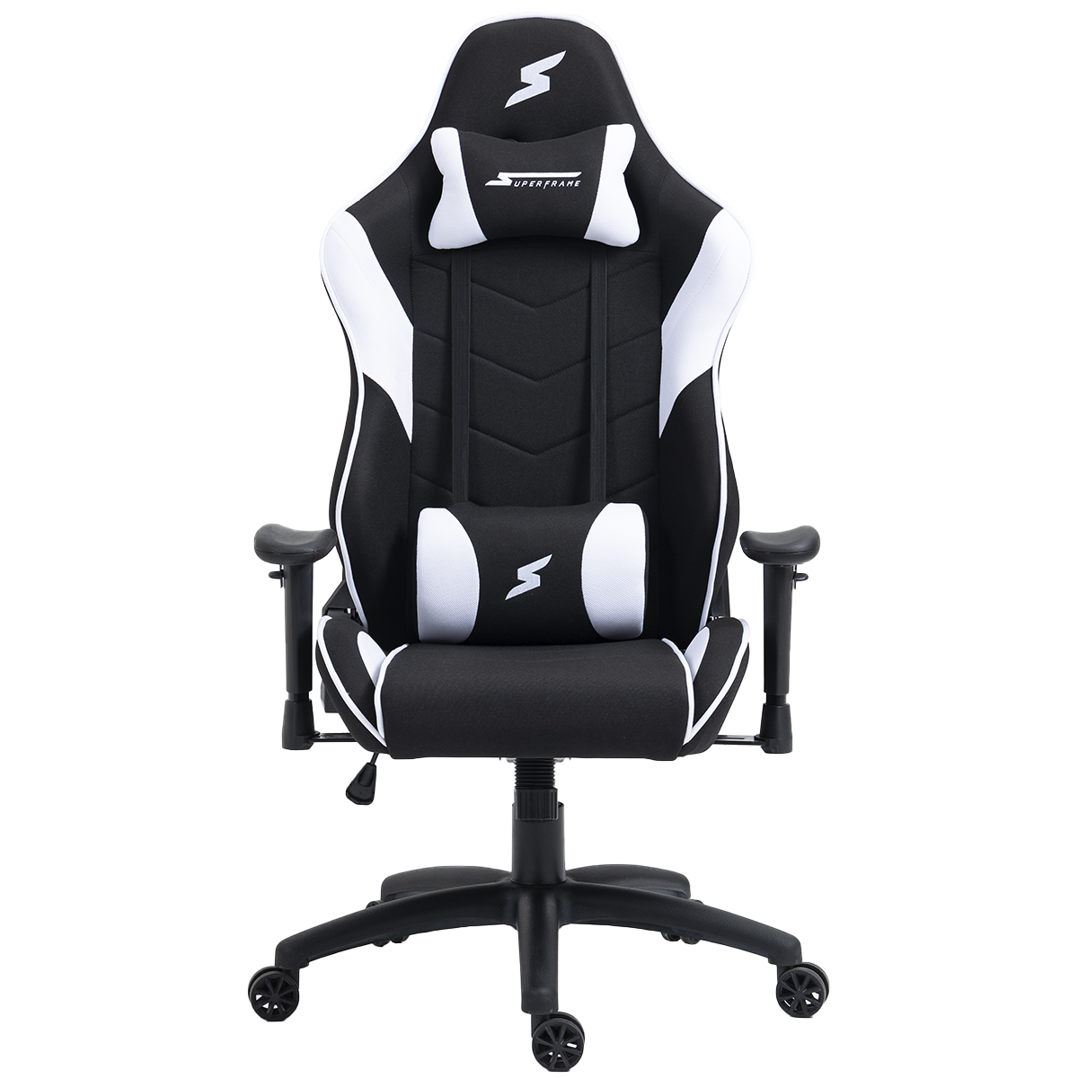 Cadeira Gamer SuperFrame Dragster, Reclinável, Tecido, Preto e Branco