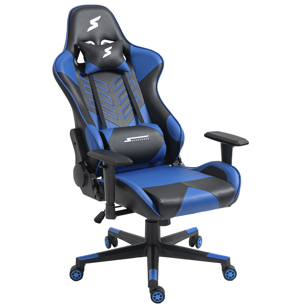 Cadeira Gamer SuperFrame Godzilla, Reclinável, Preto e Azul