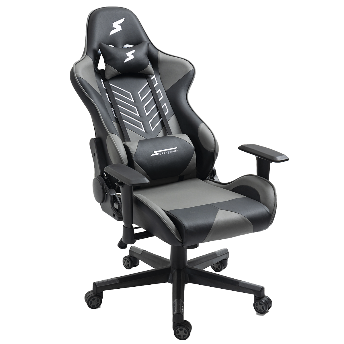 Cadeira Gamer SuperFrame Godzilla, Reclinável, Preto e Cinza