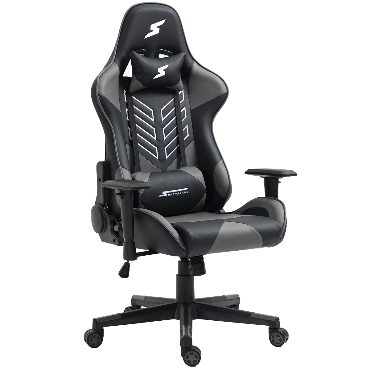 Cadeira Gamer SuperFrame Godzilla, Reclinável, Preto e Cinza