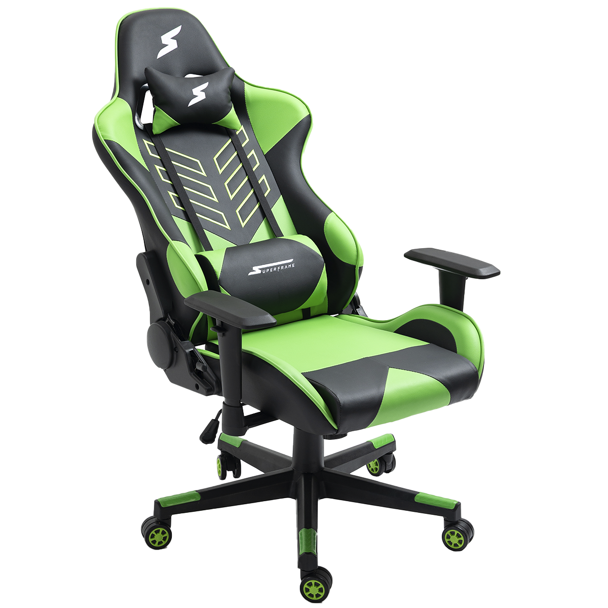 Cadeira Gamer SuperFrame Godzilla, Reclinável, Preto e Verde
