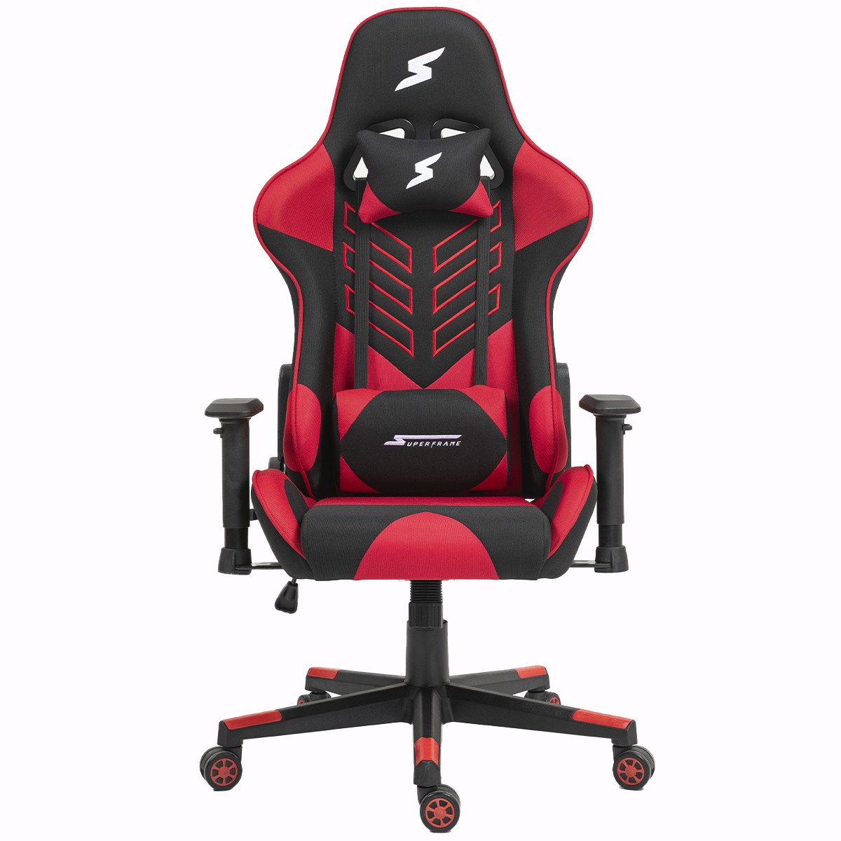 Cadeira Gamer SuperFrame Godzilla, Reclinável, Tecido, Preto e Vermelho, SF-CH-GZR2DBRF