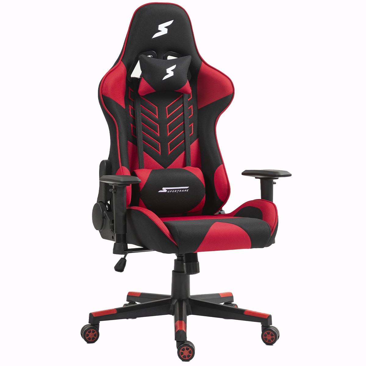 Cadeira Gamer SuperFrame Godzilla, Reclinável, Tecido, Preto e Vermelho, SF-CH-GZR2DBRF