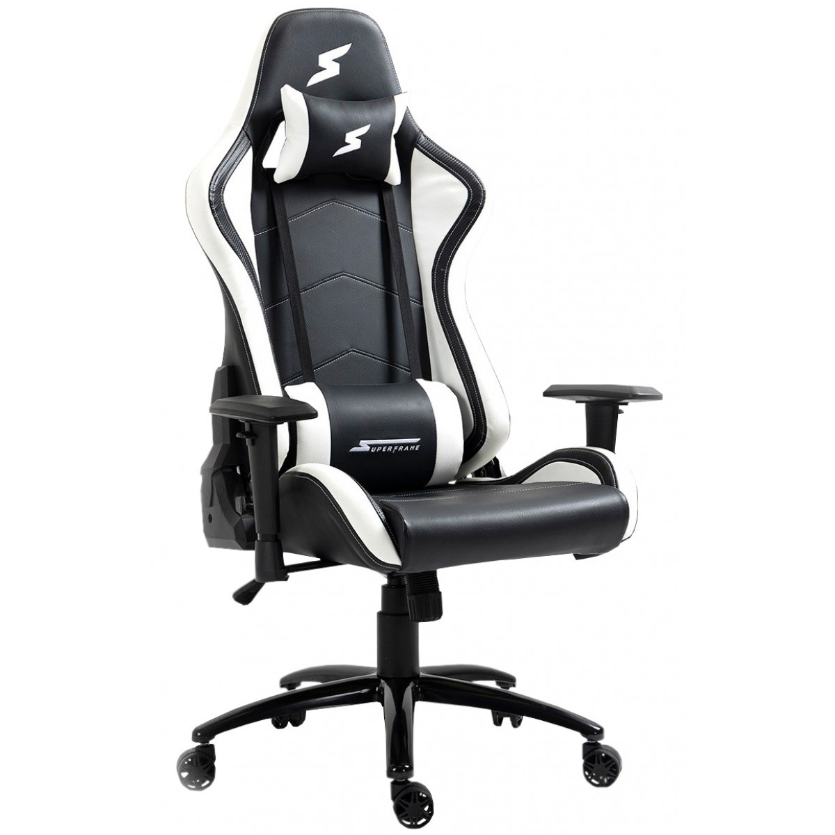 Cadeira Gamer SuperFrame Hunter, Reclinável, Preto e Branco