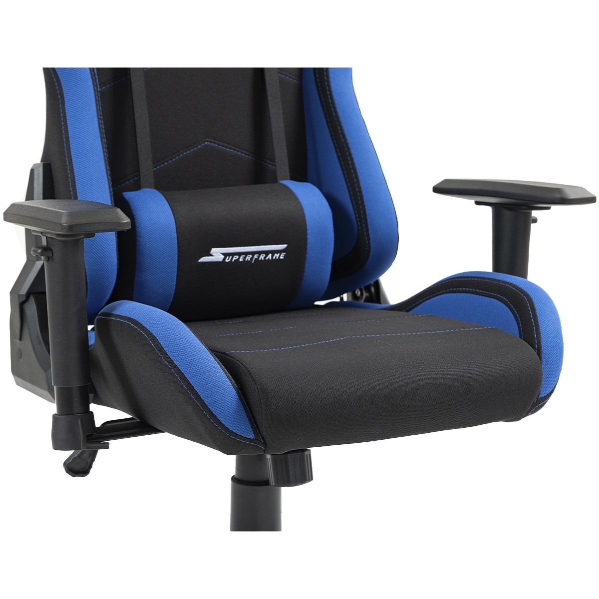 Cadeira Gamer SuperFrame Hunter, Reclinável, Tecido, Preto e Azul, GN-CH-HTR2DBBF 
