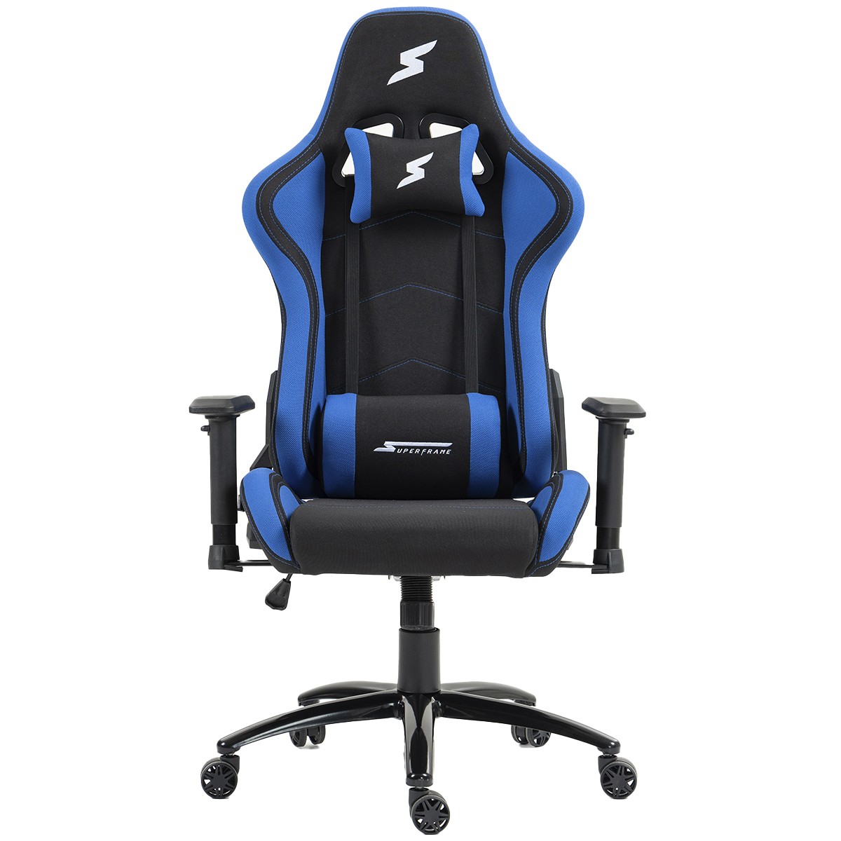 Cadeira Gamer SuperFrame Hunter, Reclinável, Tecido, Preto e Azul, GN-CH-HTR2DBBF 