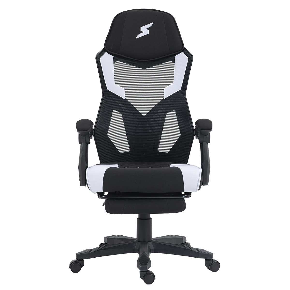 Cadeira Gamer SuperFrame Hybrid, Mesh, Altura Ajustável, Preta e Branca