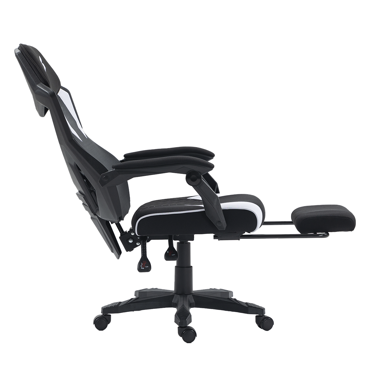 Cadeira Gamer SuperFrame Hybrid, Mesh, Altura Ajustável, Preta e Branca