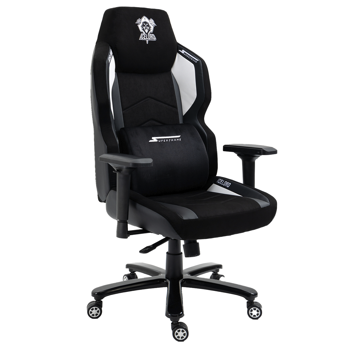 Cadeira Gamer SuperFrame Icelord Pro Edition, Reclinável, 4D, Preto e Branco