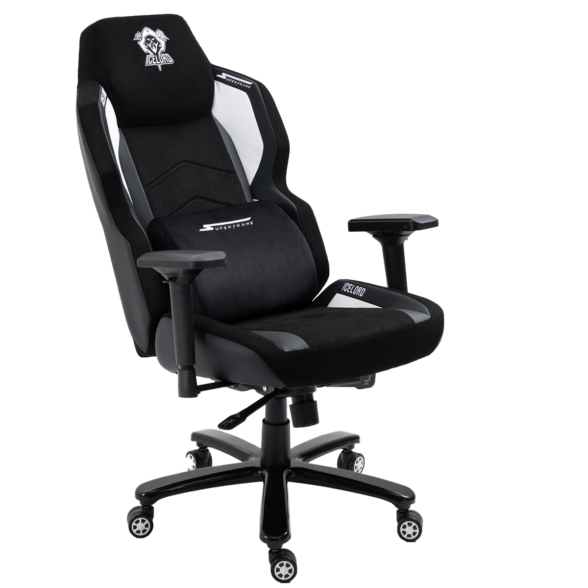 Cadeira Gamer SuperFrame Icelord Pro Edition, Reclinável, 4D, Preto e Branco