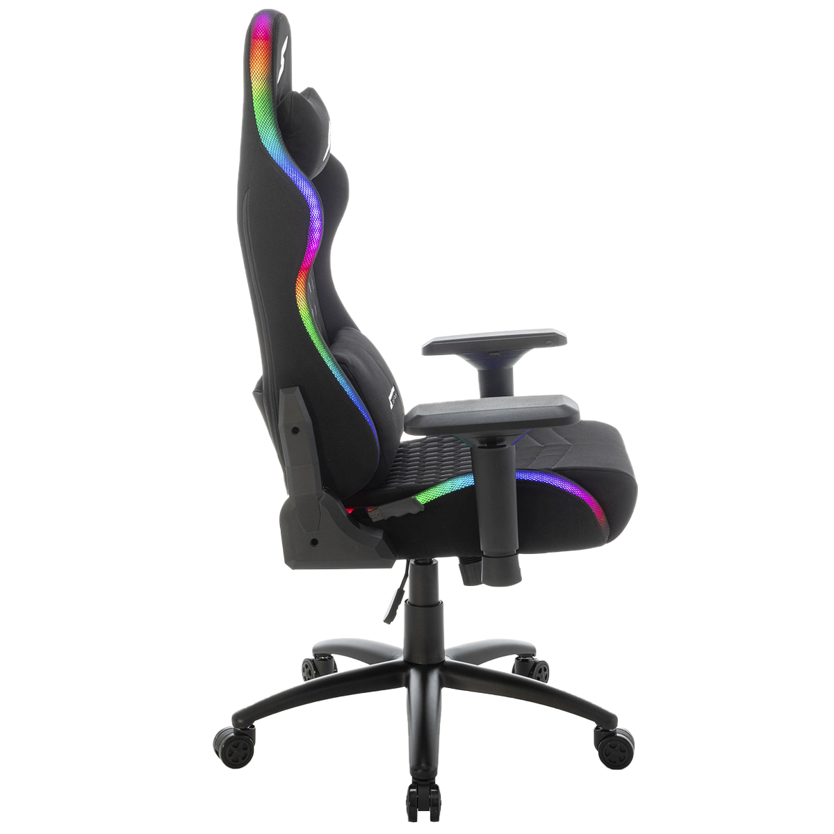 Cadeira Gamer SuperFrame Iris RGB, Reclinável, Tecido, 4D, Preta, SF-CH-IRR4DBB 