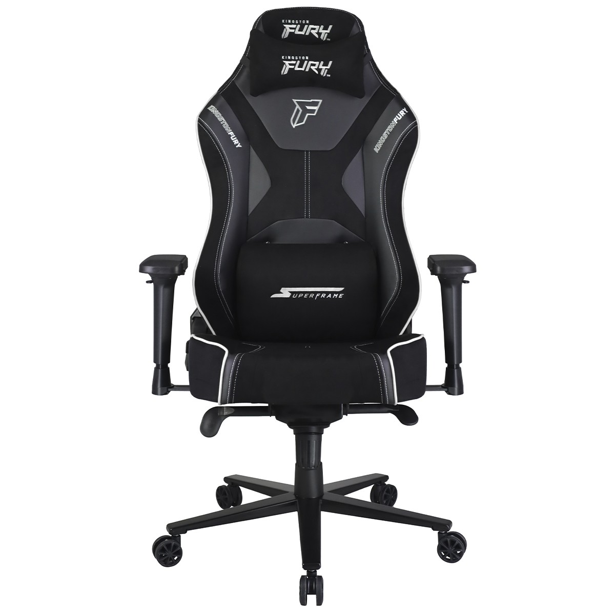 Cadeira Gamer SuperFrame Kingston Fury, Reclinável, 4D, Preto e Branco, SF-CH-KFR4DBWH
