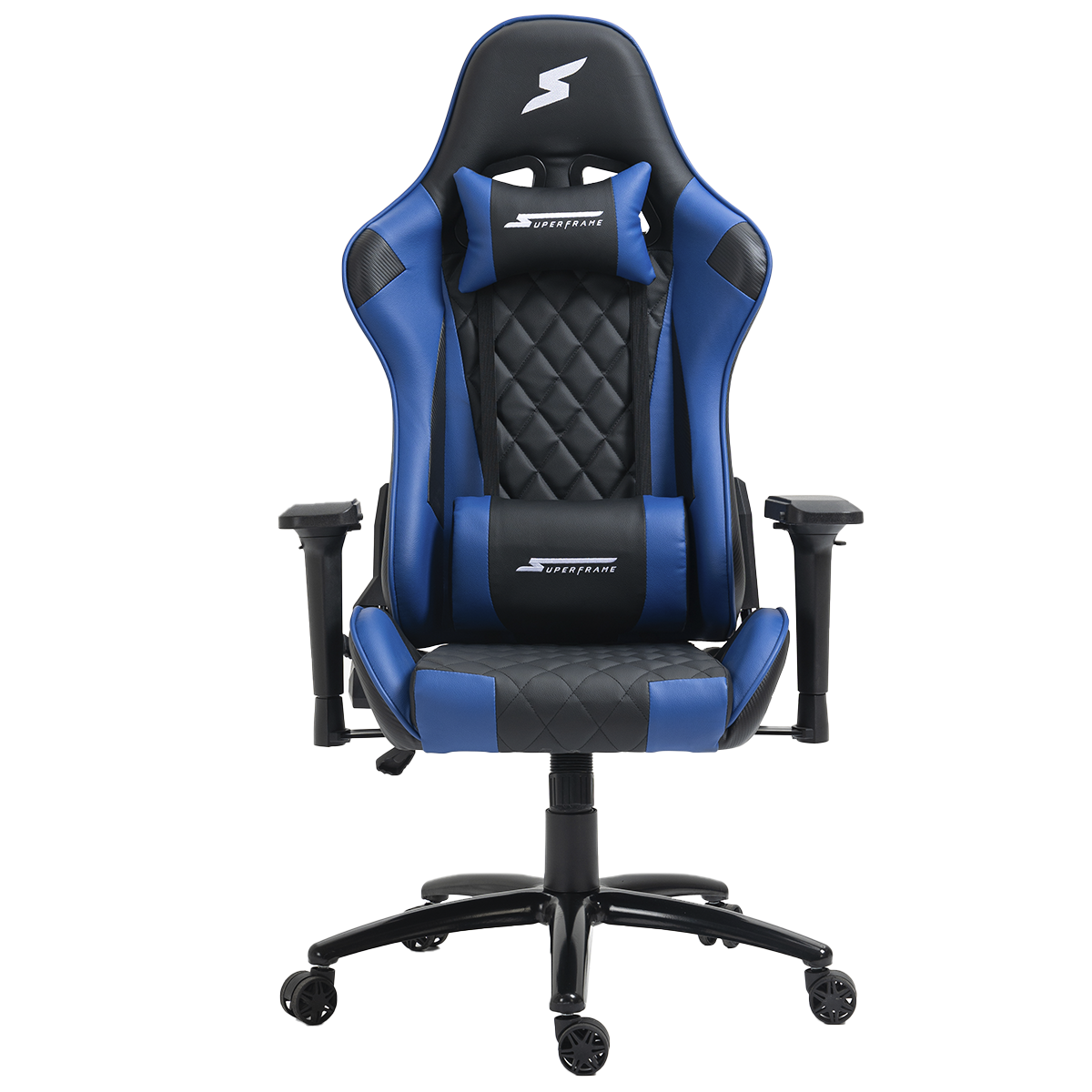 Cadeira Gamer SuperFrame Knight, Reclinável, Preto e Azul