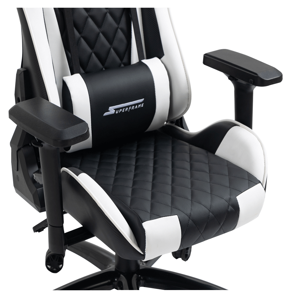 Cadeira Gamer SuperFrame Knight, Reclinável, Preto e Branco