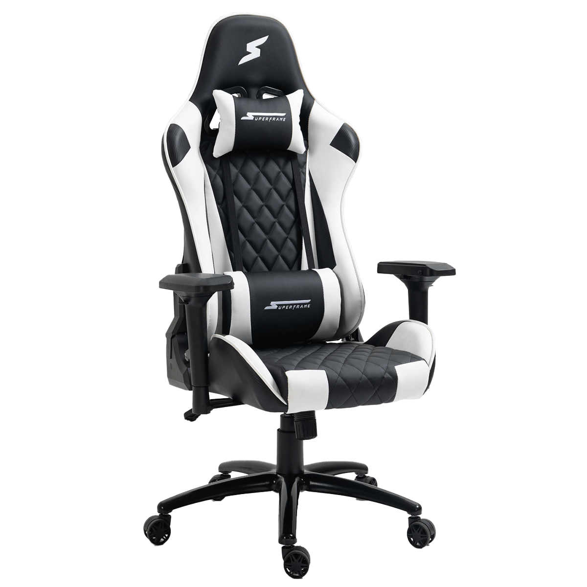 Cadeira Gamer SuperFrame Knight, Reclinável, Preto e Branco