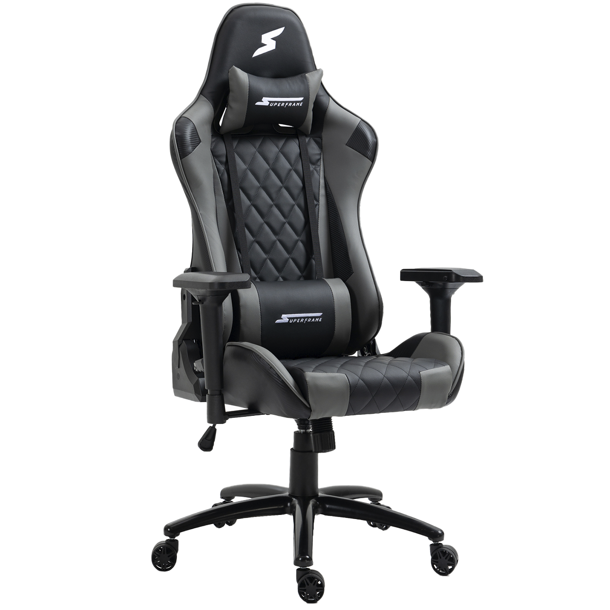 Cadeira Gamer SuperFrame Knight, Reclinável, Preto e Cinza
