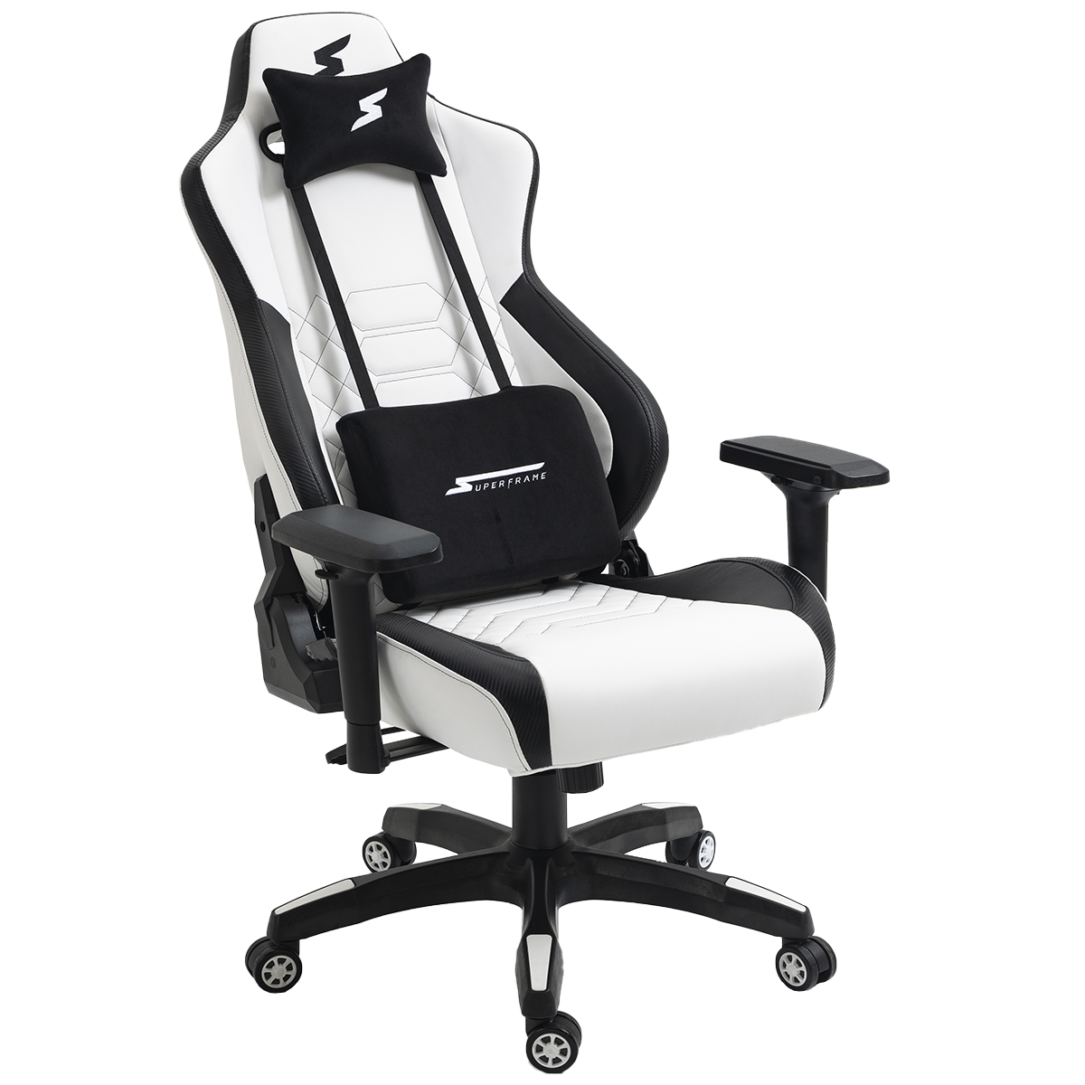 Cadeira Gamer SuperFrame Kong, Reclinável, Branco e Preto 