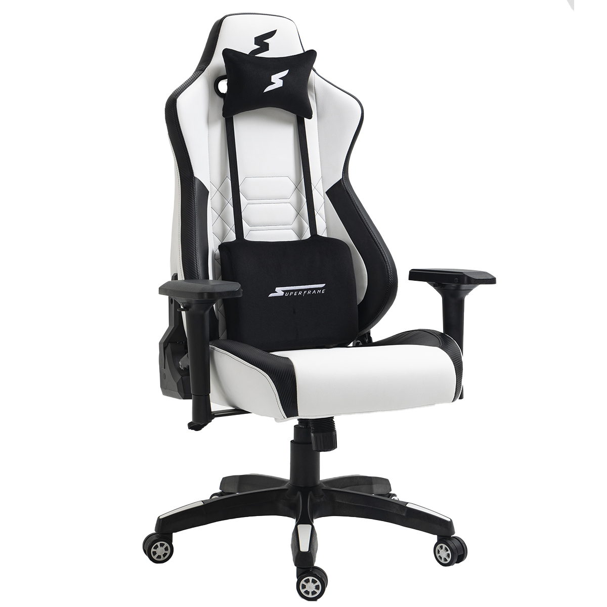 Cadeira Gamer SuperFrame Kong, Reclinável, Branco e Preto 