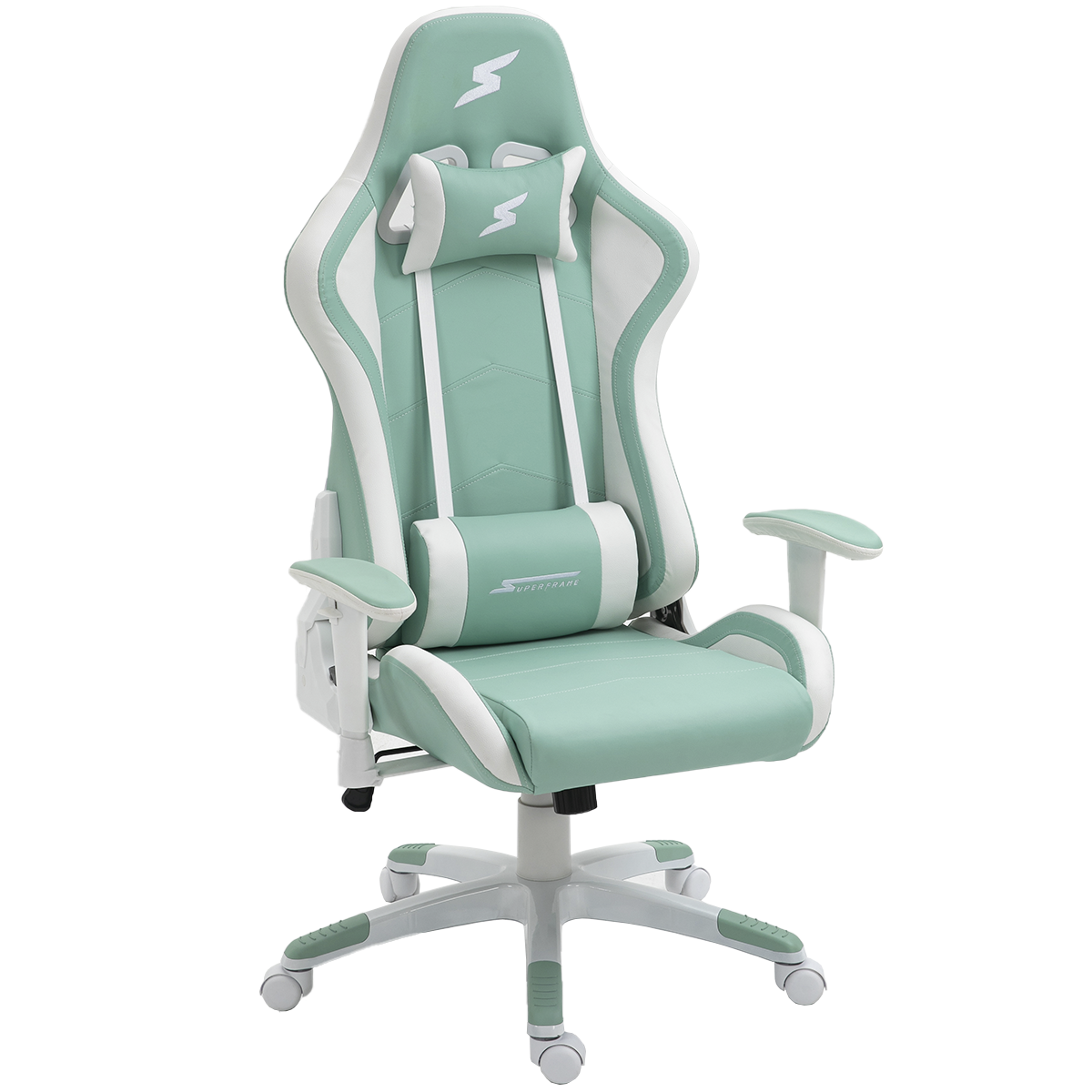 Cadeira Gamer SuperFrame Matcha, Reclinável, Verde e Branco