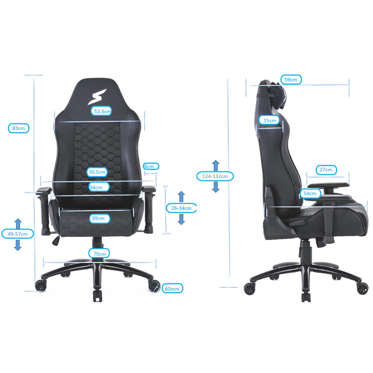 Cadeira Gamer SuperFrame Mesh, Reclinável, Preto