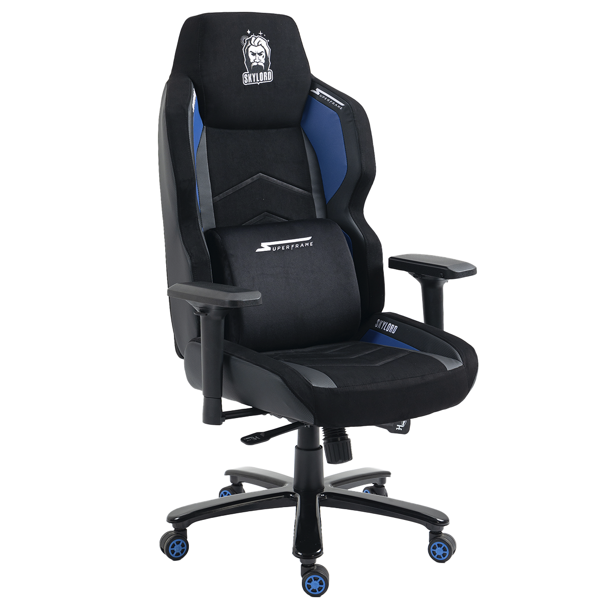 Cadeira Gamer SuperFrame Skylord Pro Edition, Reclinável, 4D, Preto e Azul