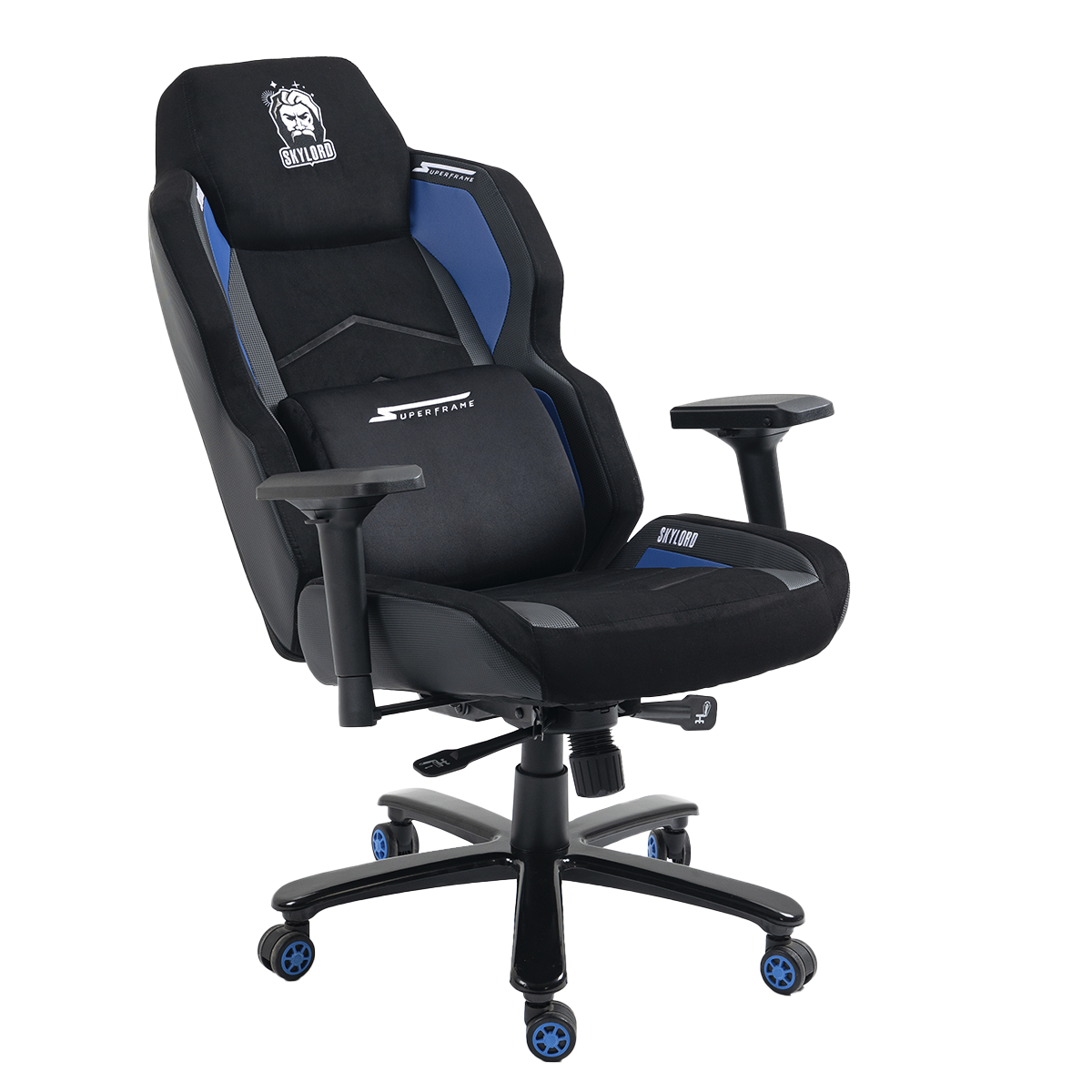 Cadeira Gamer SuperFrame Skylord Pro Edition, Reclinável, 4D, Preto e Azul