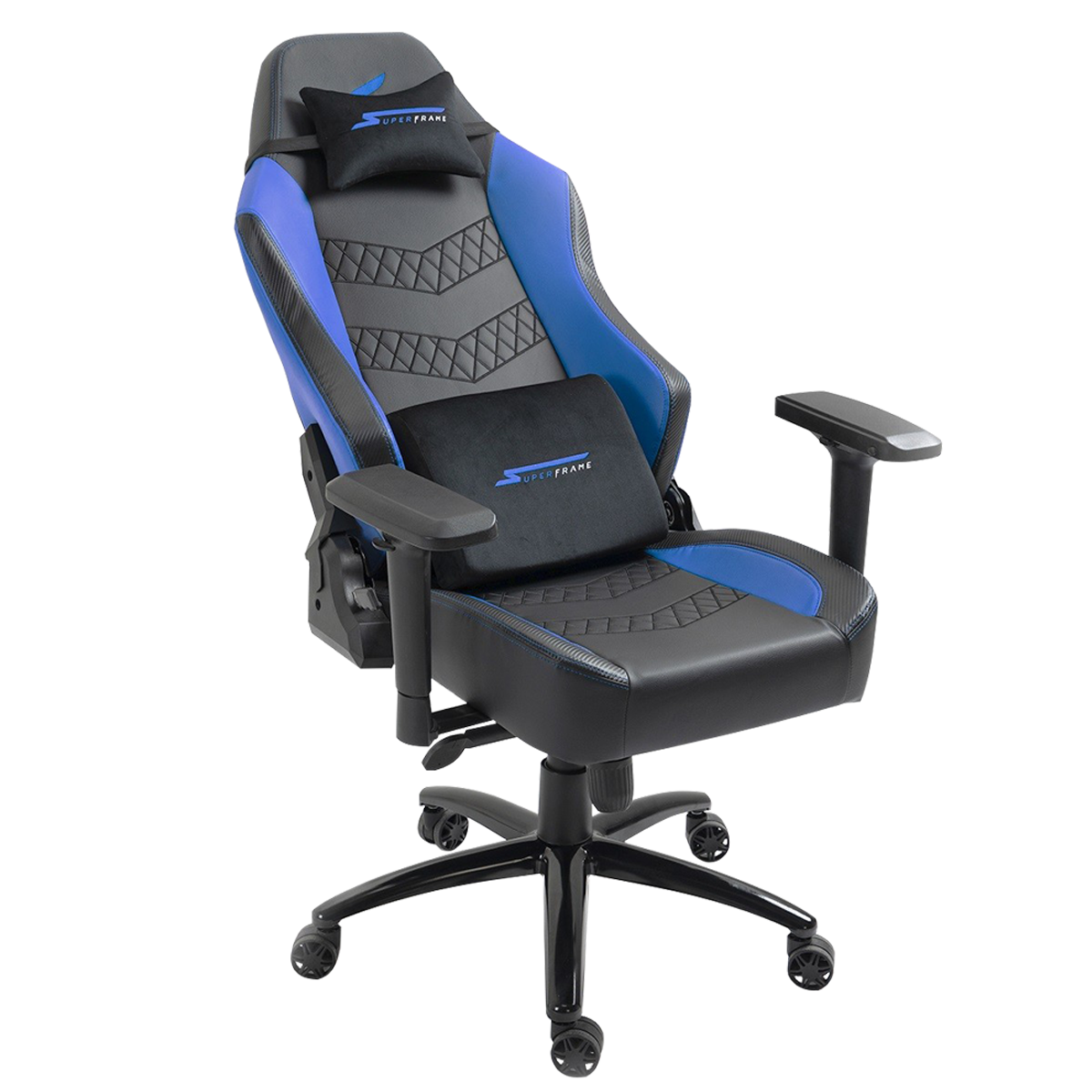 Cadeira Gamer SuperFrame Skylord, Reclinável, 4D, Preto e Azul, SFCD-SLBK/BL