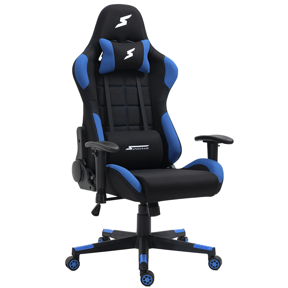 Cadeira Gamer SuperFrame Speed, Reclinável, Tecido, Preto e Azul