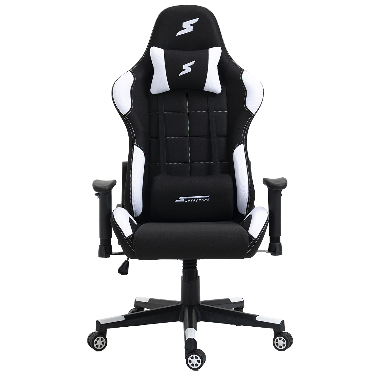 Cadeira Gamer SuperFrame Speed, Reclinável, Tecido, Preto e Branco
