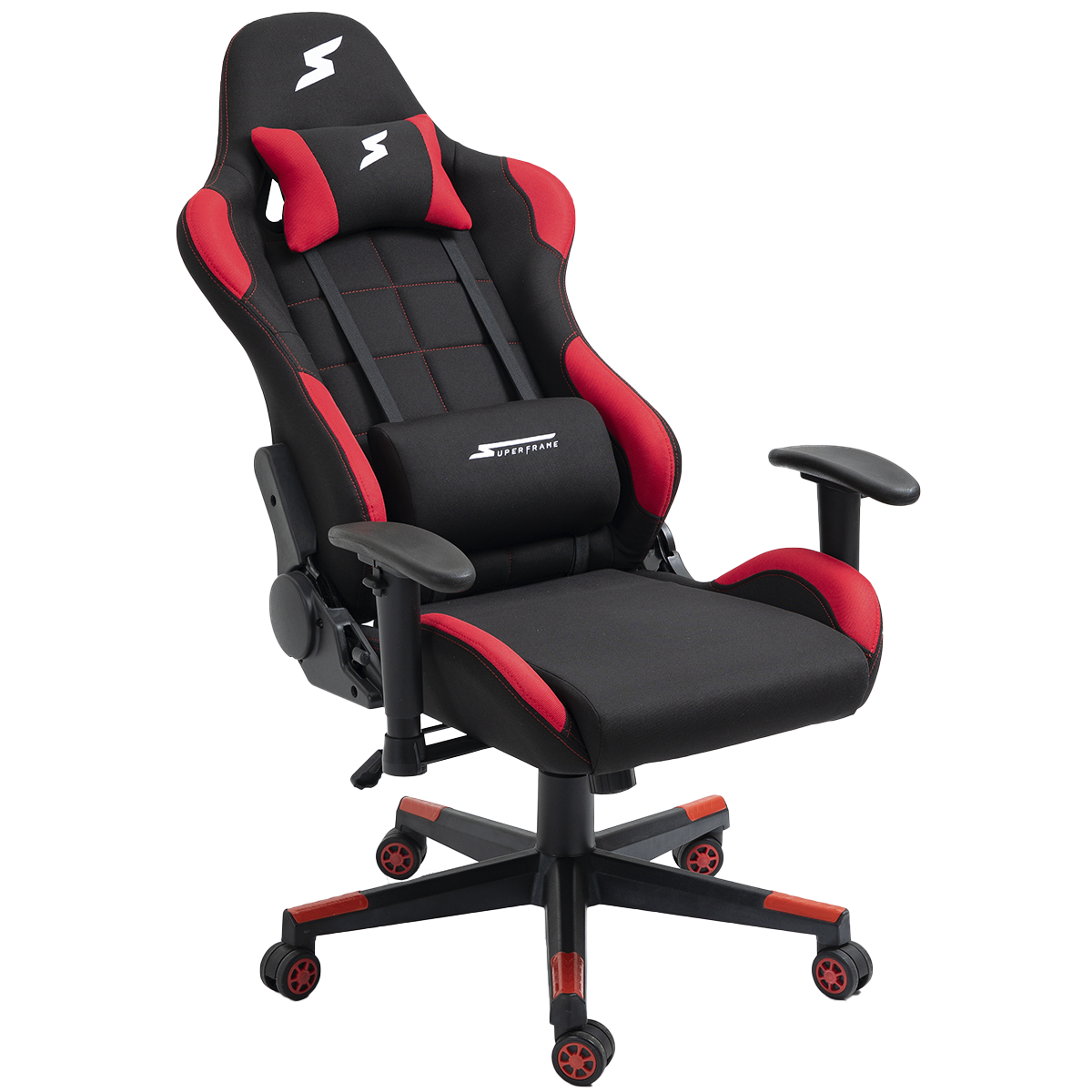 Cadeira Gamer SuperFrame Speed, Reclinável, Tecido, Preto e Vermelho