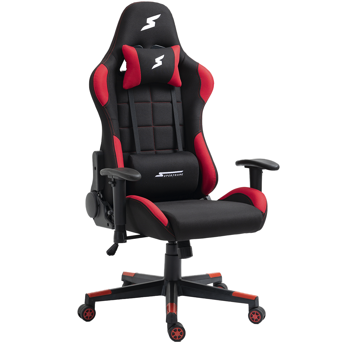Cadeira Gamer SuperFrame Speed, Reclinável, Tecido, Preto e Vermelho