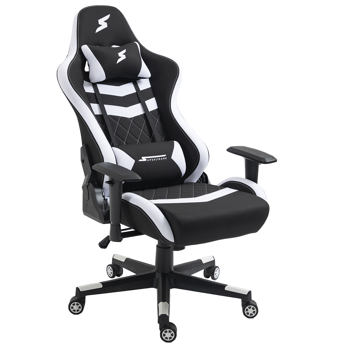 Cadeira Gamer SuperFrame Sport, Reclinável, 2D, Preta e Branca