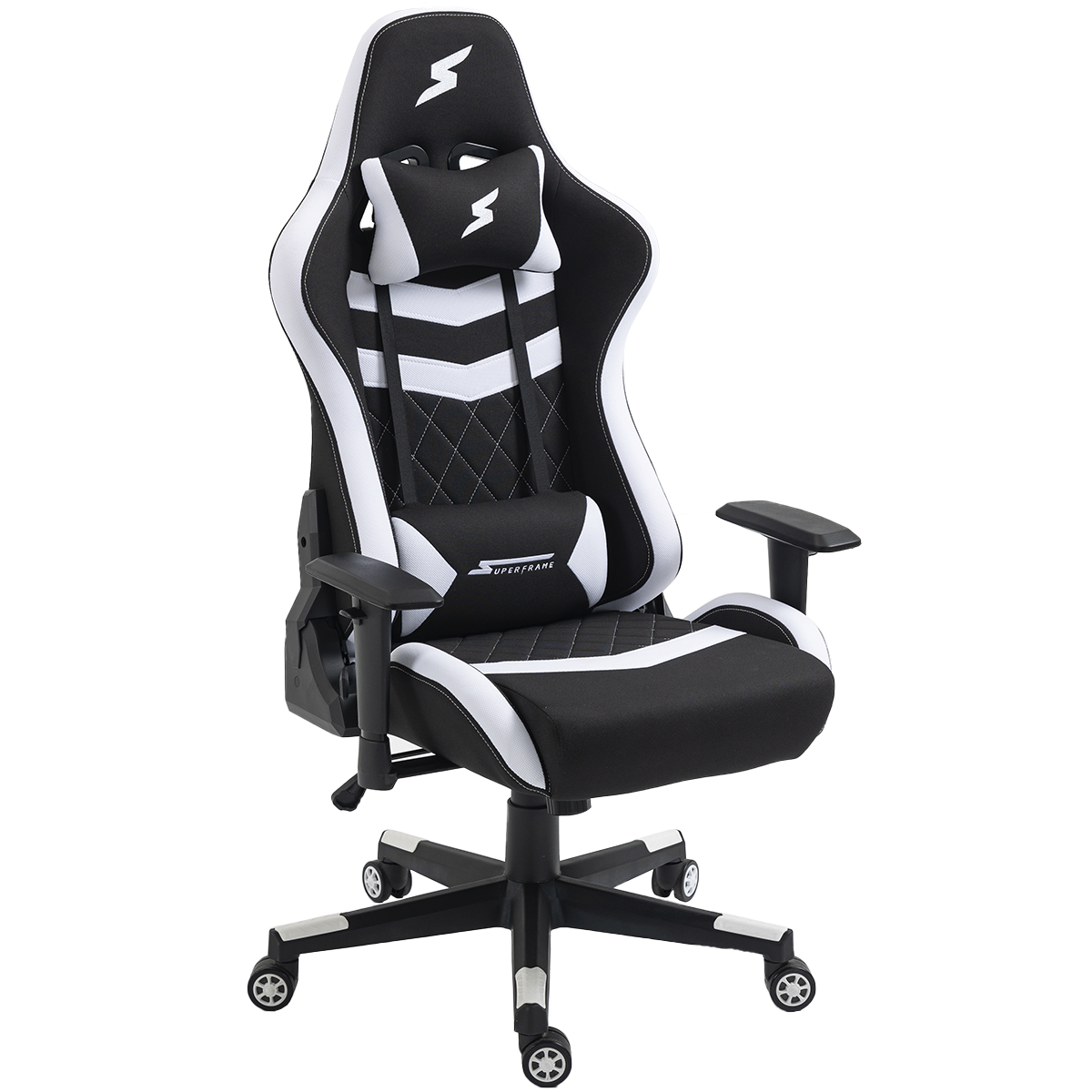 Cadeira Gamer SuperFrame Sport, Reclinável, 2D, Preta e Branca