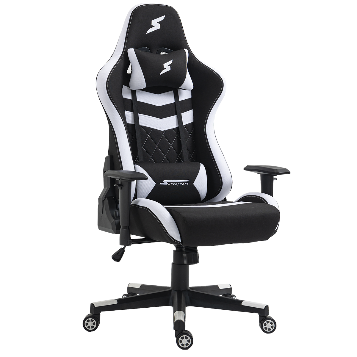 Cadeira Gamer SuperFrame Sport, Reclinável, 2D, Preta e Branca