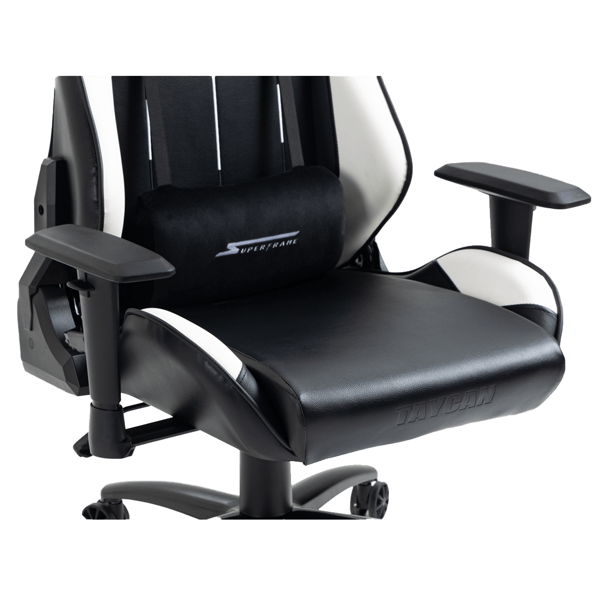 Cadeira Gamer SuperFrame Taycan, Reclinável, Preto e Branco