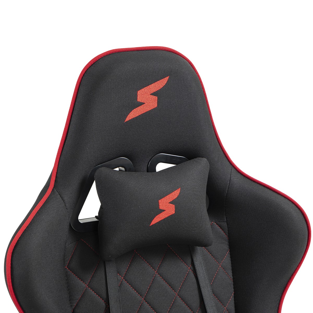 Cadeira Gamer SuperFrame Warrior, Reclinável, Tecido, Preto e Vermelho, SF-CH-WRR2DBRF