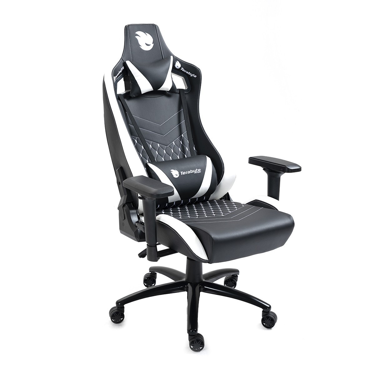 Cadeira Gamer Terabyte Black Throne, Reclinável, 4D, Preto e Branco