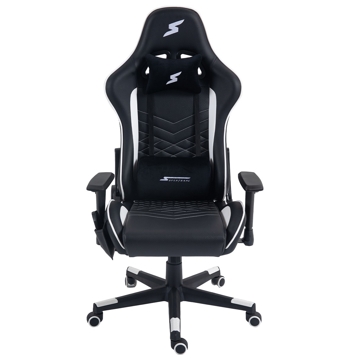 Cadeira SuperFrame Wave, Massageadora, Reclinável, 2D, Com Controle, Preta e Branca, SF-CH-WVR2DBWL