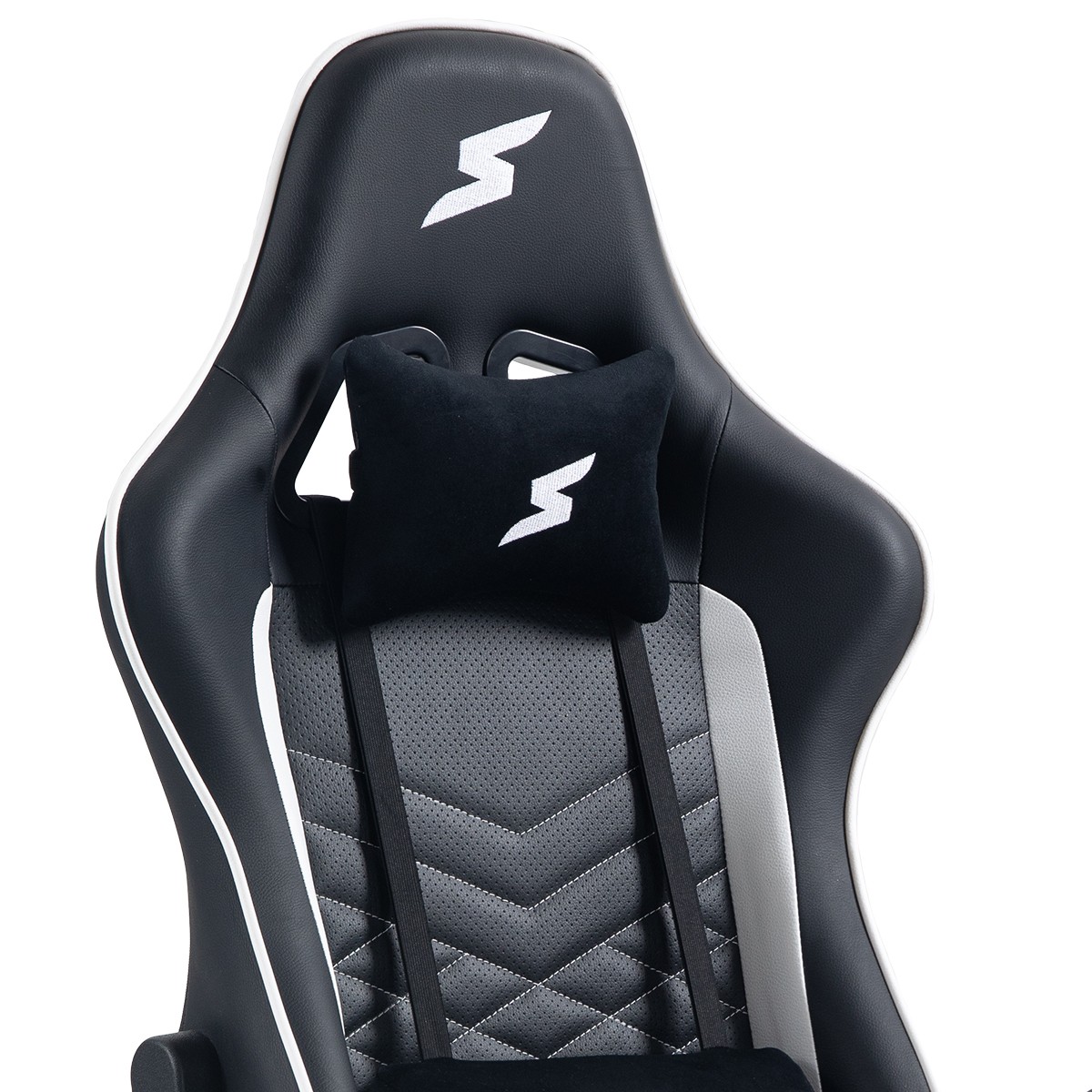 Cadeira SuperFrame Wave, Massageadora, Reclinável, 2D, Com Controle, Preta e Branca, SF-CH-WVR2DBWL