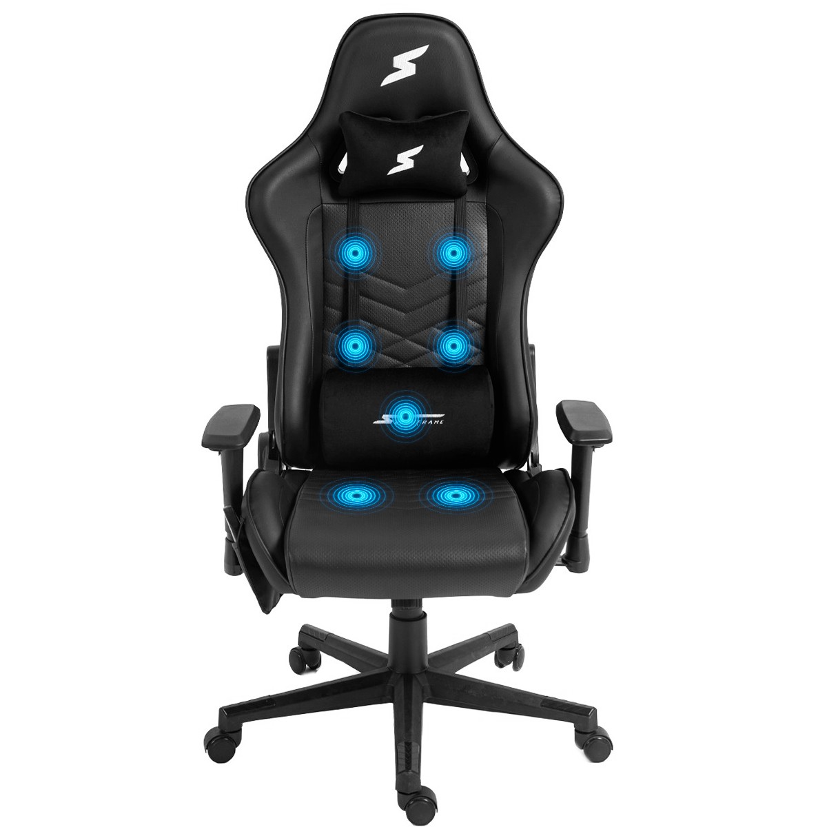 Cadeira SuperFrame Wave, Massageadora, Reclinável, 2D, Com Controle, Preta, SF-CH-WVR2DBL