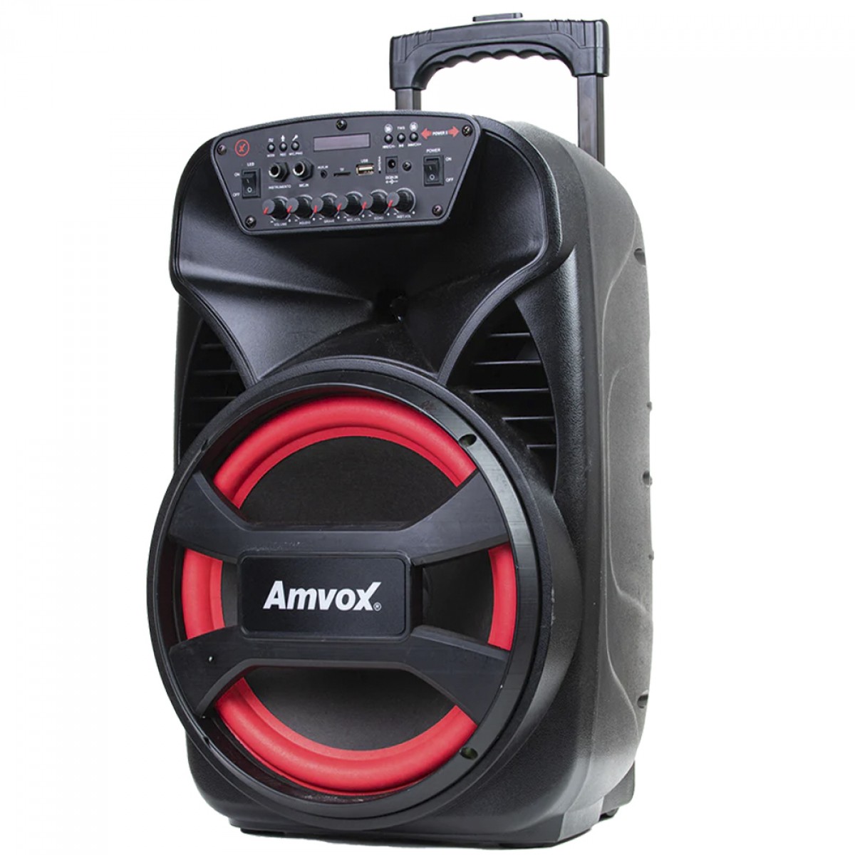 Caixa de Som Amplificada Amvox ACA 480 Viper II, Bluetooth, 480W, Múltiplas Conexões, Preto, ACA480