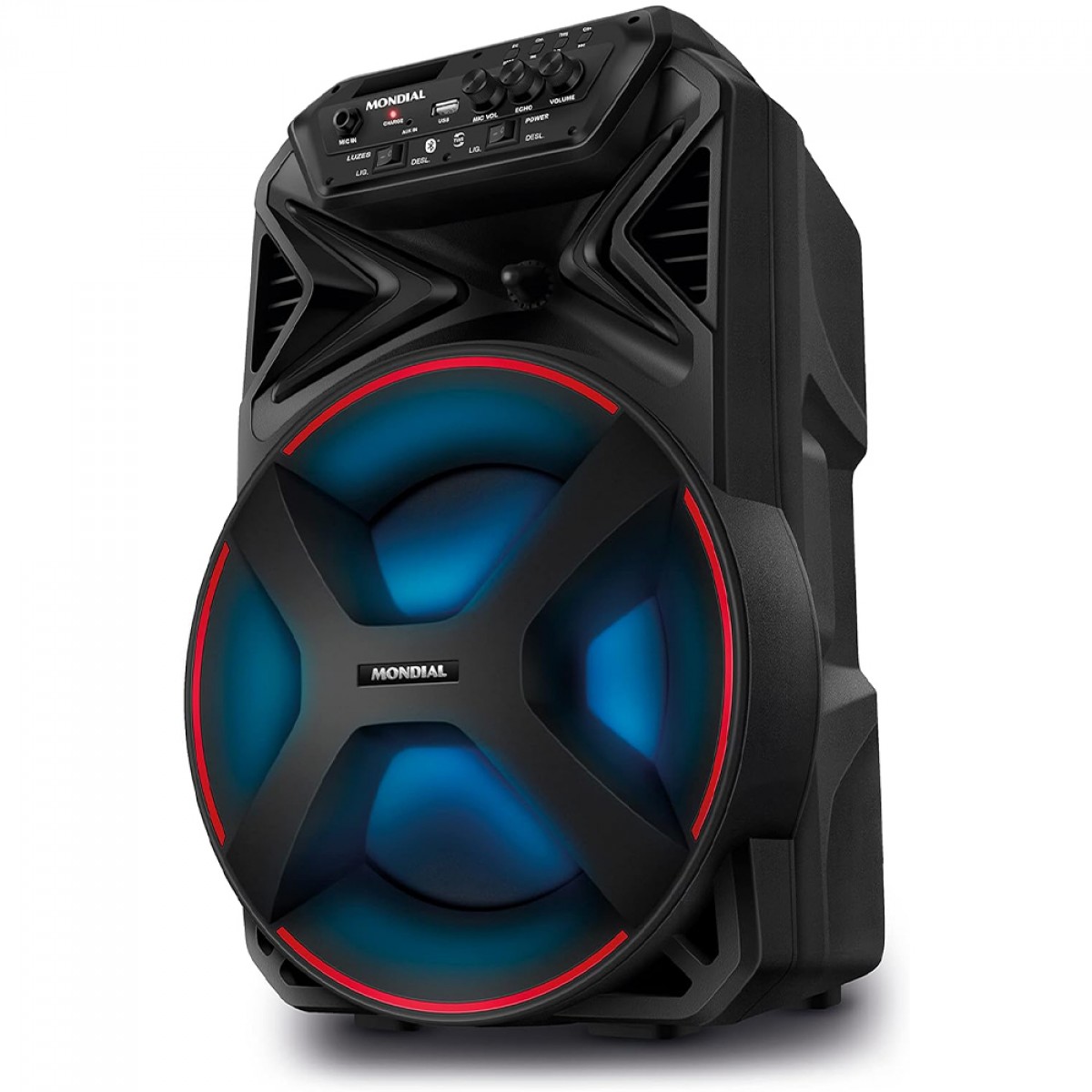 Caixa de Som Amplificada Mondial Connect Partyplus, Bluetooth, 250W, Múltiplas Conexões, Preto, CM-250
