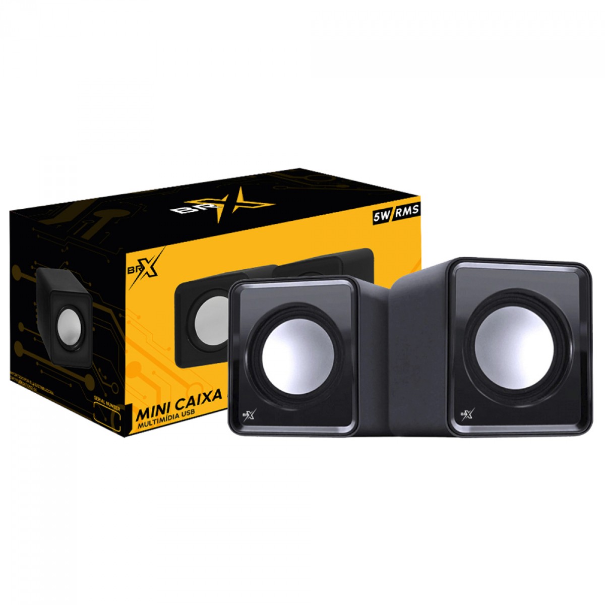 Caixa de Som BRX, USB, 5W RMS, Black, 51055400