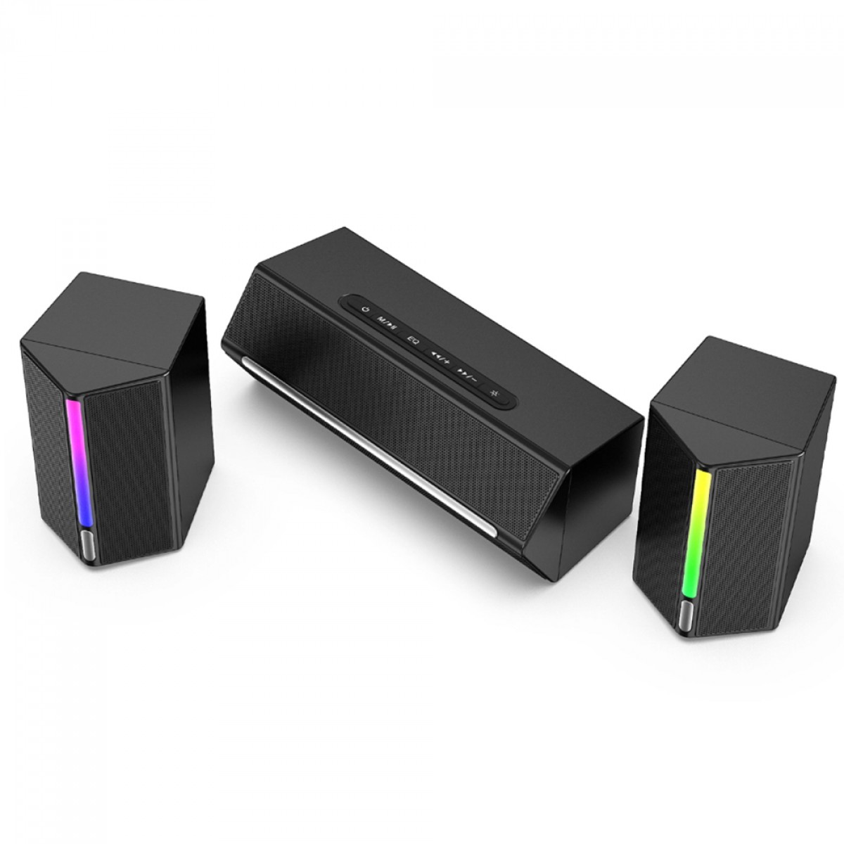 Caixa De Som Gamer Fifine Ampligame A22, Estéreo 2.1, RGB, Bluetooth, USB, 3.5, Preto