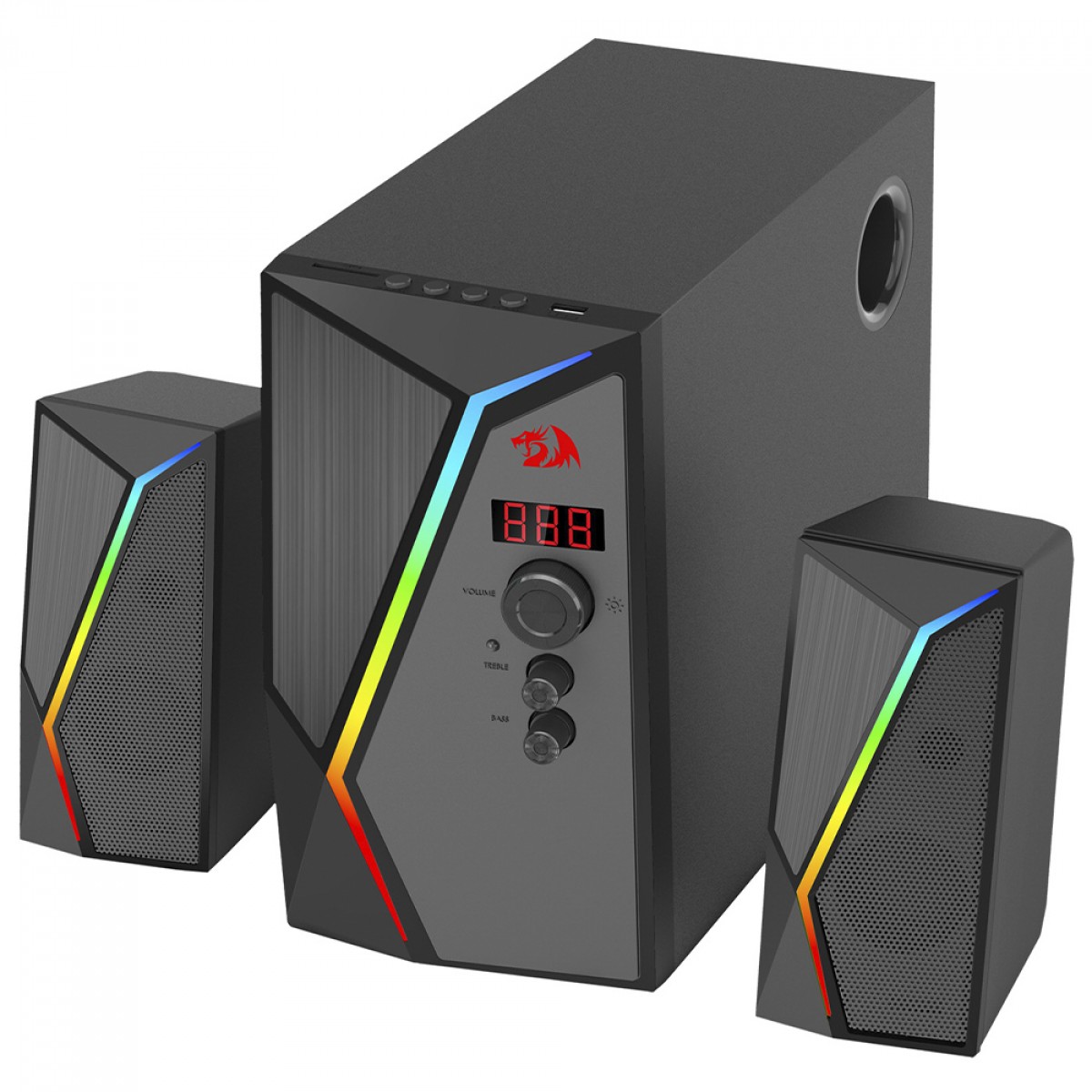 Caixa de Som Gamer Redragon Anvil Pro, RGB, 25W, Bluetooth/USB, Preto, GS520-PRO
