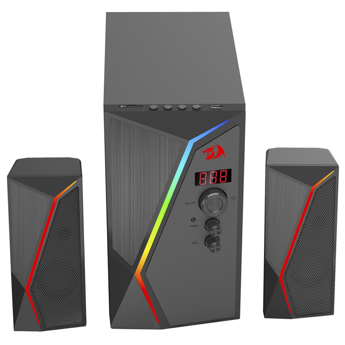 Caixa de Som Gamer Redragon Anvil Pro, RGB, 25W, Bluetooth/USB, Preto, GS520-PRO