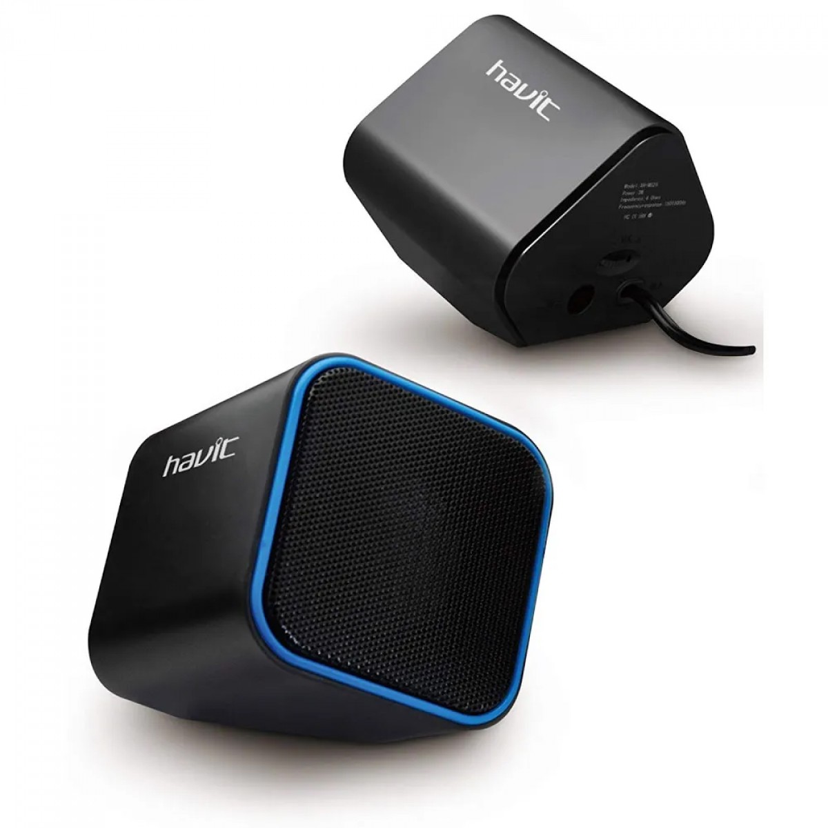 Caixa de Som Havit SK473, Stereo 2.0, P2, 3.5mm, Preto e Azul