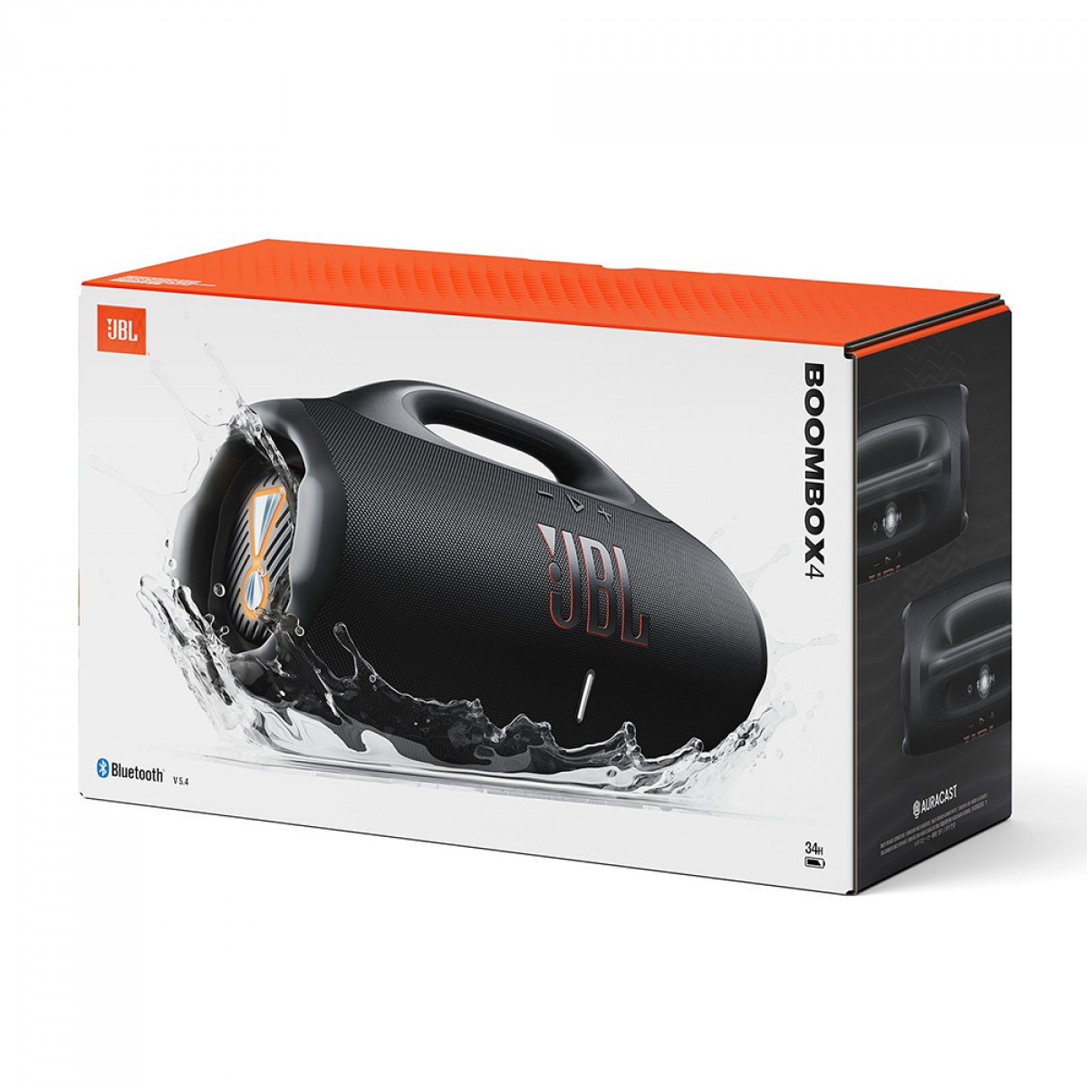 Caixa De Som JBL Boombox 4, Bluetooth, AI Sound Boost, Preta, JBLBOOMBOX4BLKBR